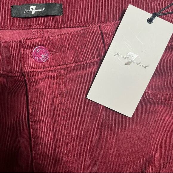 7 For All Mankind Ultra High Rise Skinny Boot in Burgundy Size 32 - Picture 8 of 15